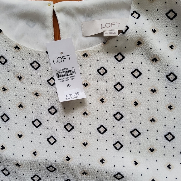 LOFT White Diamond Patterns Size 10 Dress - Picture 10 of 12